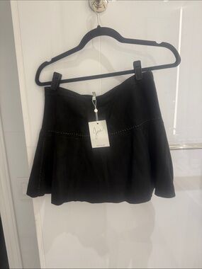 Joie Black Suede Flared Mini Skirt NWT size 2